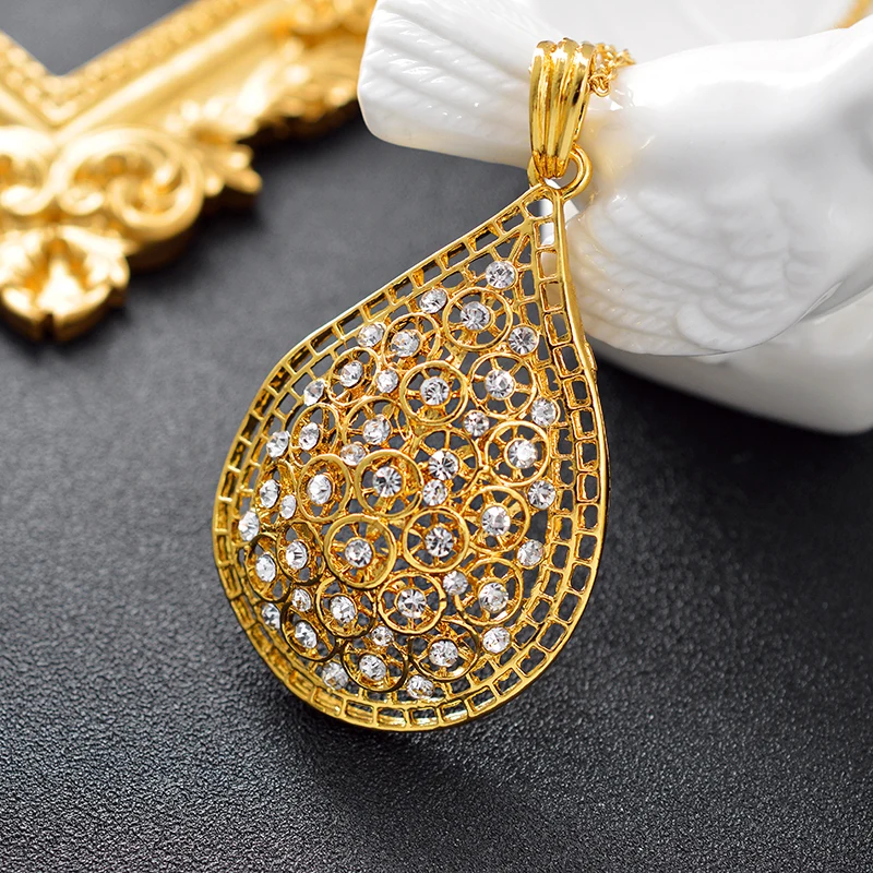 Sunny Jewelry классические большие Ювелирные наборы для женщин колье серьги кулон