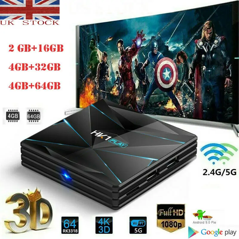 Умная ТВ-приставка HK1 PLAY Android 9 0 Amlogic S905X2 4 Гб DDR3 64 ГБ макс. 2 ГГц/5G двойной Wi-Fi USB3.0 BT4.2