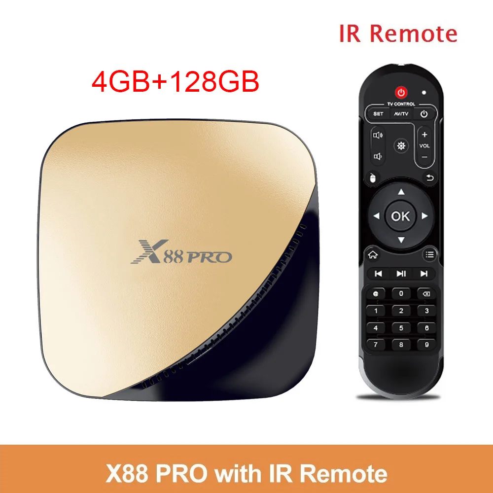 Android 9,0 ТВ приставка X88 PRO 4 Гб 64 Гб 32G RK3318 1080P 60fps H.265 USB3.0 Google Play Store Netflix Youtube 4K медиаплеер 2G 16G - Цвет: Golden-4G128G
