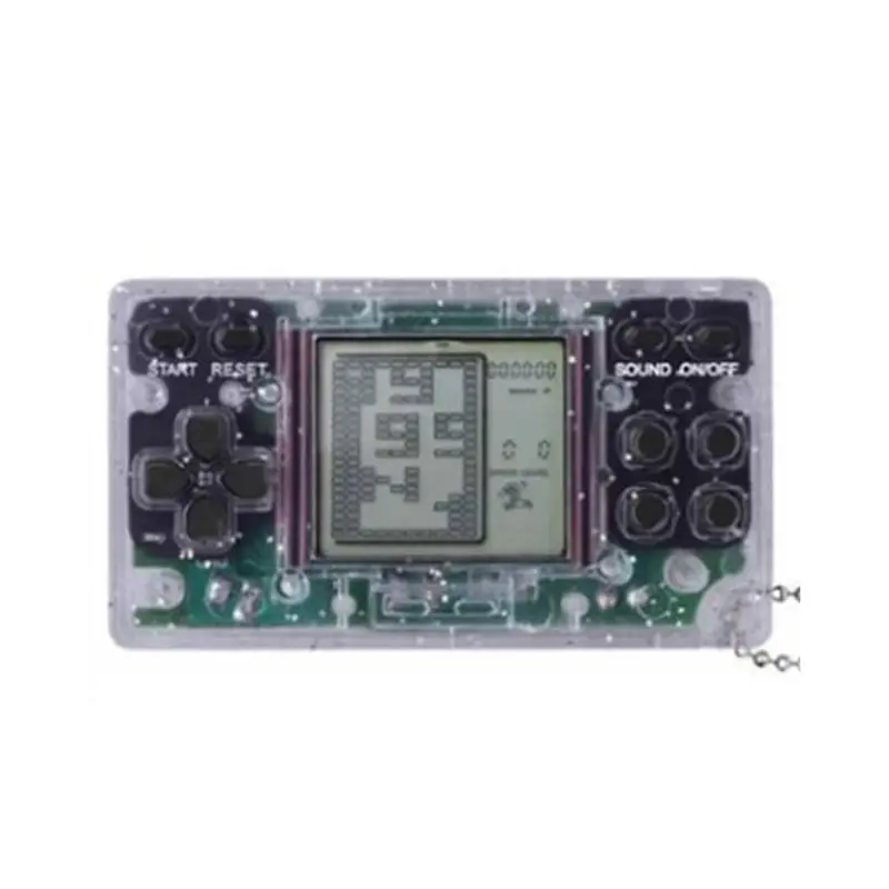 Серебристый Мини Прозрачная портативная игра для Tetris гоночный автомобиль игра-головоломка детская игрушка портативные игры сумка Подвеска подарок - Цвет: Серебристый