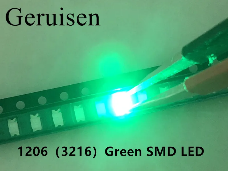 100 шт. Бесплатная доставка SMD 1206 светодиодный ОД светодисветодиодный зеленый