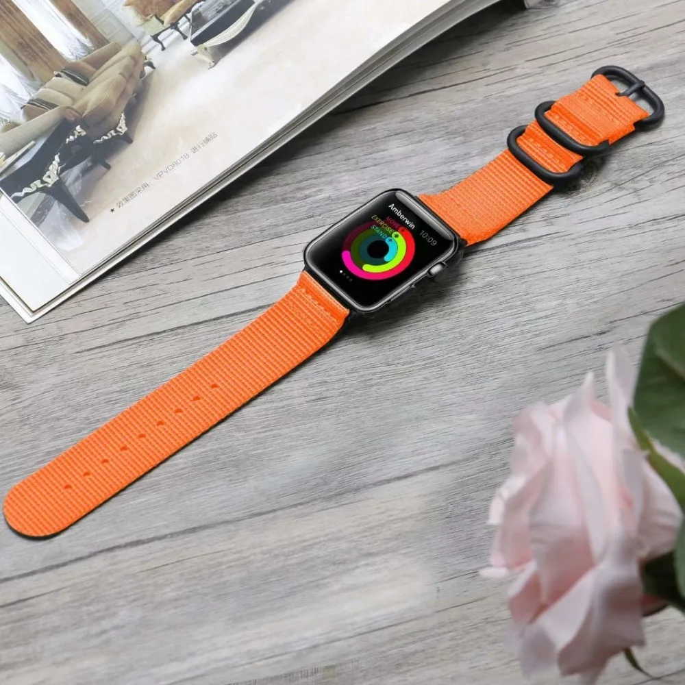 Нейлоновый ремешок аксессуары для Apple Watch 44 мм металлическая пряжка дышащие