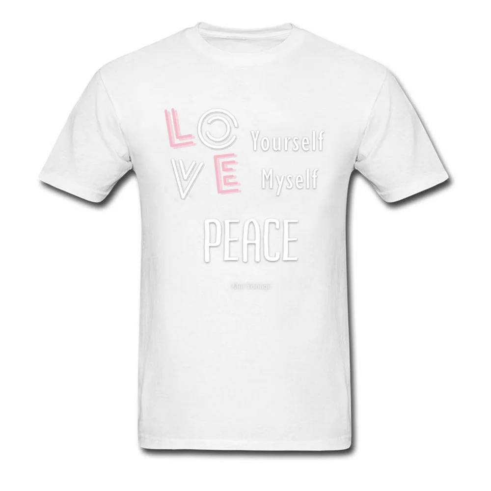 Мужские топы рубашки LOVE yourself I. Модная футболка с круглым вырезом и короткими