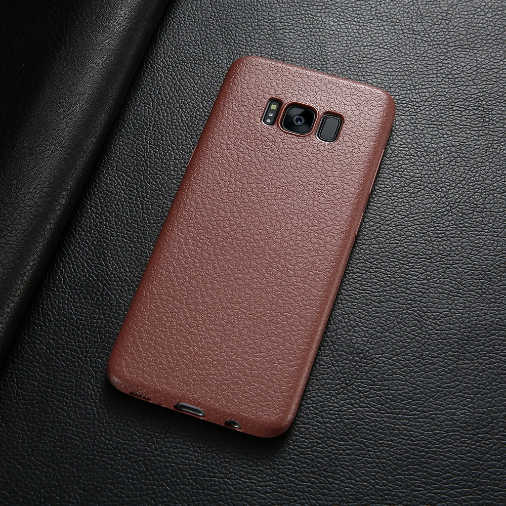 KISSCASE Ultra Thin TPU Case For Samsung Galaxy S9 S8 Note9 Leather Pattern Cases Plus Soft Cover Coques |