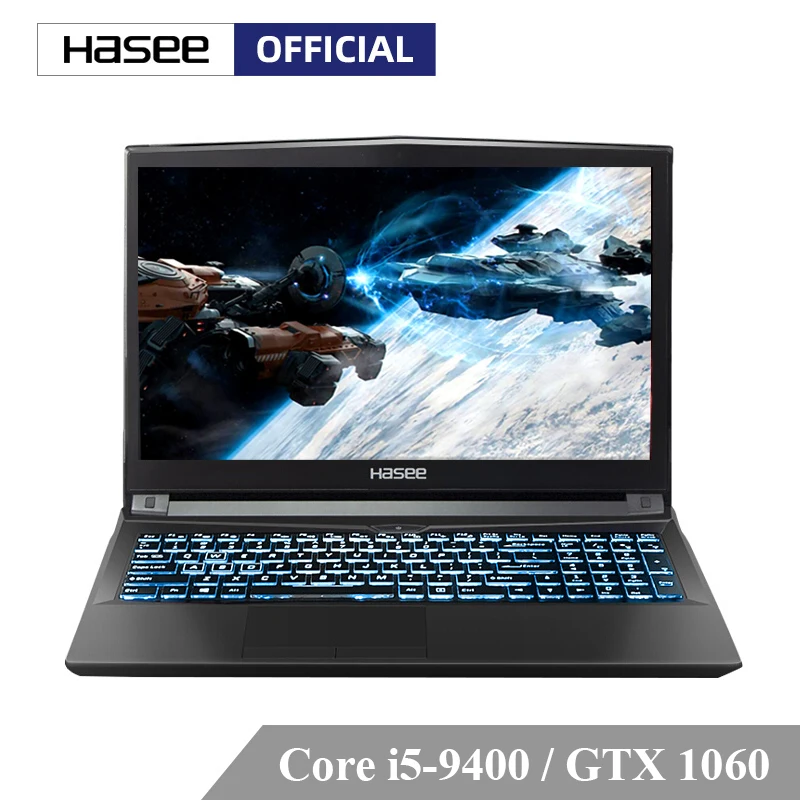 Hasee ZX7-CP5A2 ноутбук для игр (Intel Core I5-9400 + GTX 1060/8GB ram/512G SSD/15 6 ''IPS 45% NTSC/RGB клавиатура) |