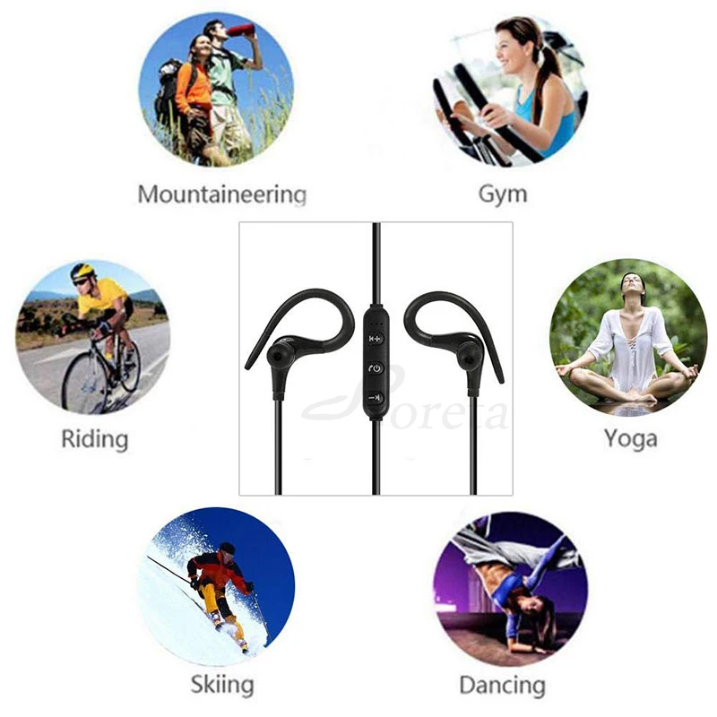 Roreta BT7 Mini Wireless Bluetooth Earphone Handsfree Call Stereo Headset With Mic Ear-hook Sports Earphones For iPhone XR