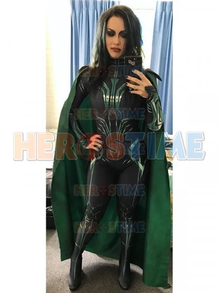 Костюм для косплея Хеллоуина Тор Ragnarok Hela боди с принтом супергероя Zentai на