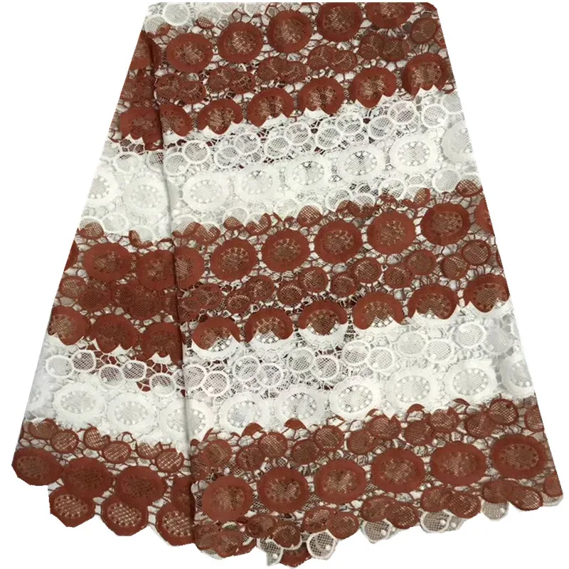 Новый нигерийские африканских Кружево Ткань S молочного шелка принт