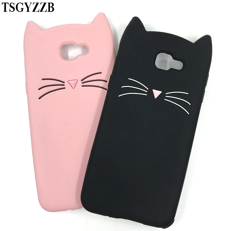 

Cute 3D Cat Soft Silicon Case For Samsung Galaxy A5 2017 J3 2016 J4+ J6+ S6 S7 Edge S9 S10 Plus Shockproof Back Cover Phone Bags