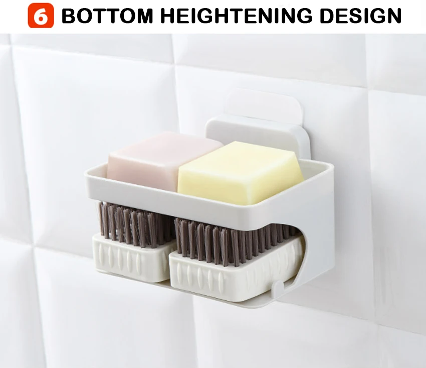 1PC Waterproof Soap Holder Two Layers Kitchen Tools Organizer Soap Dish Storage Shelf Shower Soap Container Bathroom Accessories