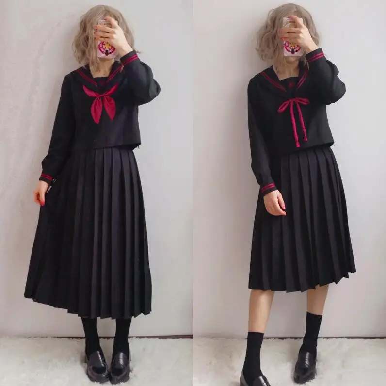 TR японские комплекты JK школьная форма для девочек вышитая Сакура женские