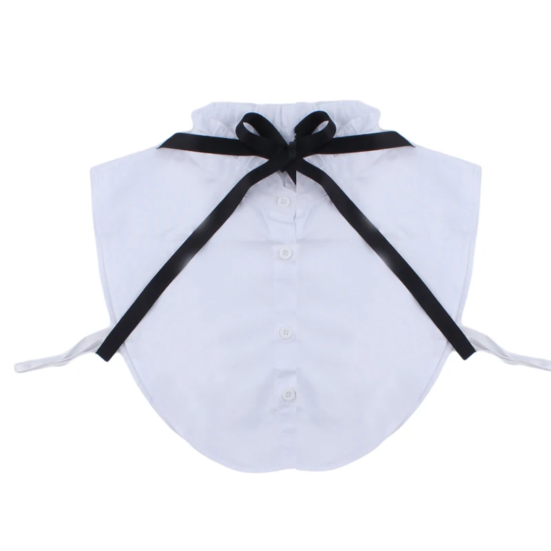 Поддельный Воротник в виде листа лотоса Корейская версия белый Плиссированный