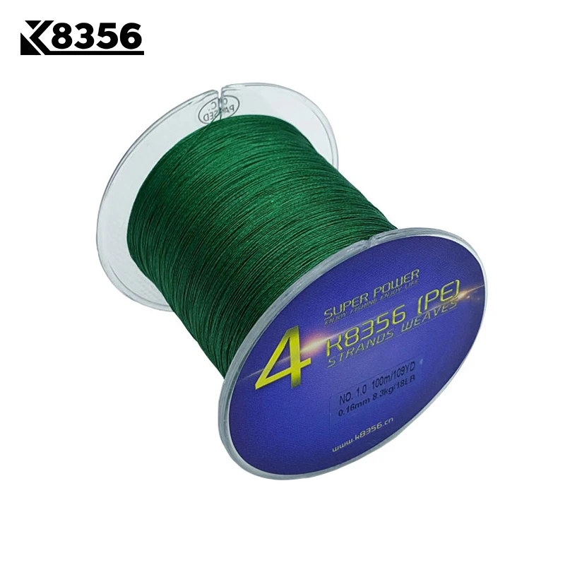 Рыболовная плетеная леска 4 стойки 100 м 109 ярдов 8 100% lb|pe line|fishing linebraided fishing line |