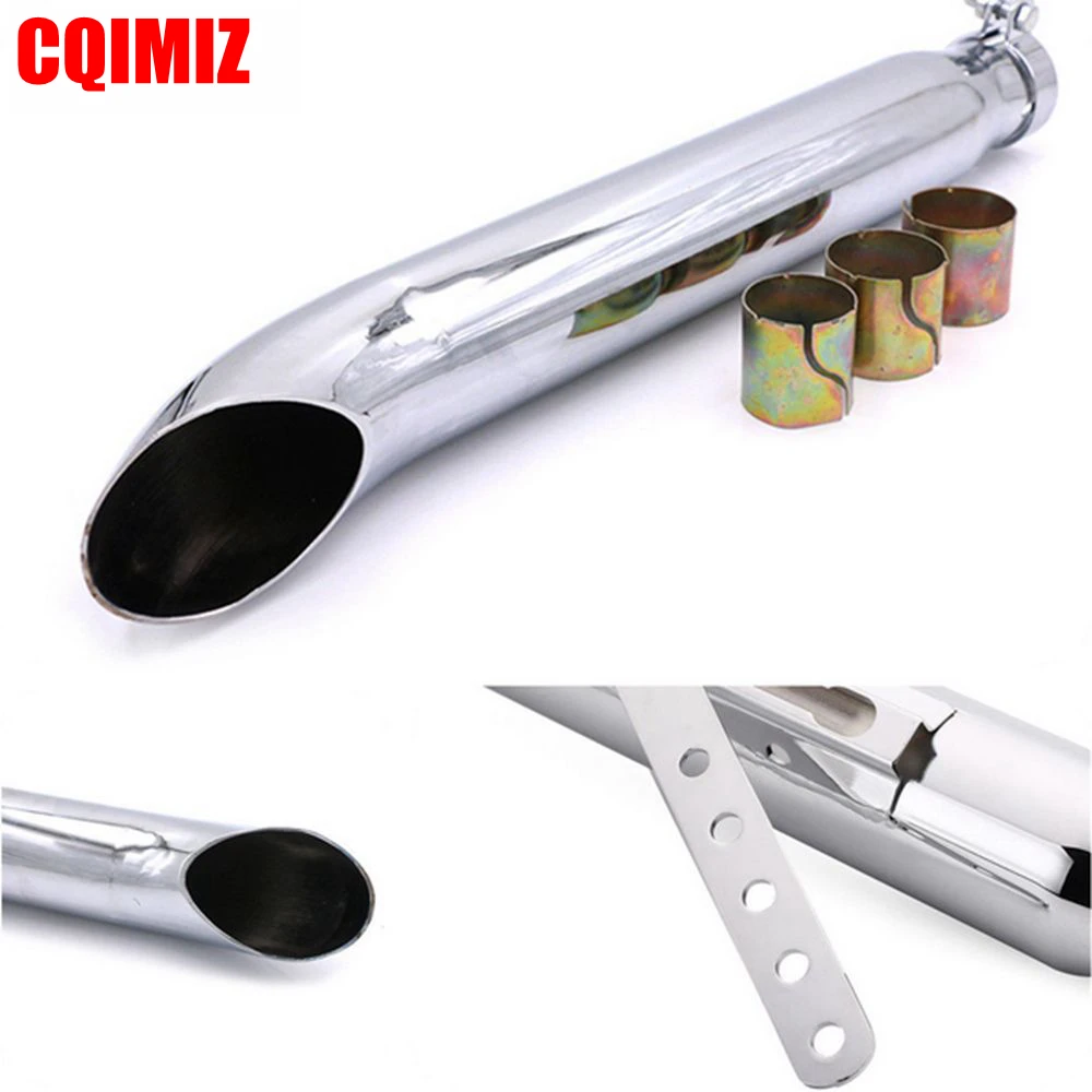 

1 Piece Chrome Cone Mufflers Silencer Reverse Cone Exhaust Pipe Muffler Silencer For Harley Cafe Racer Bobber