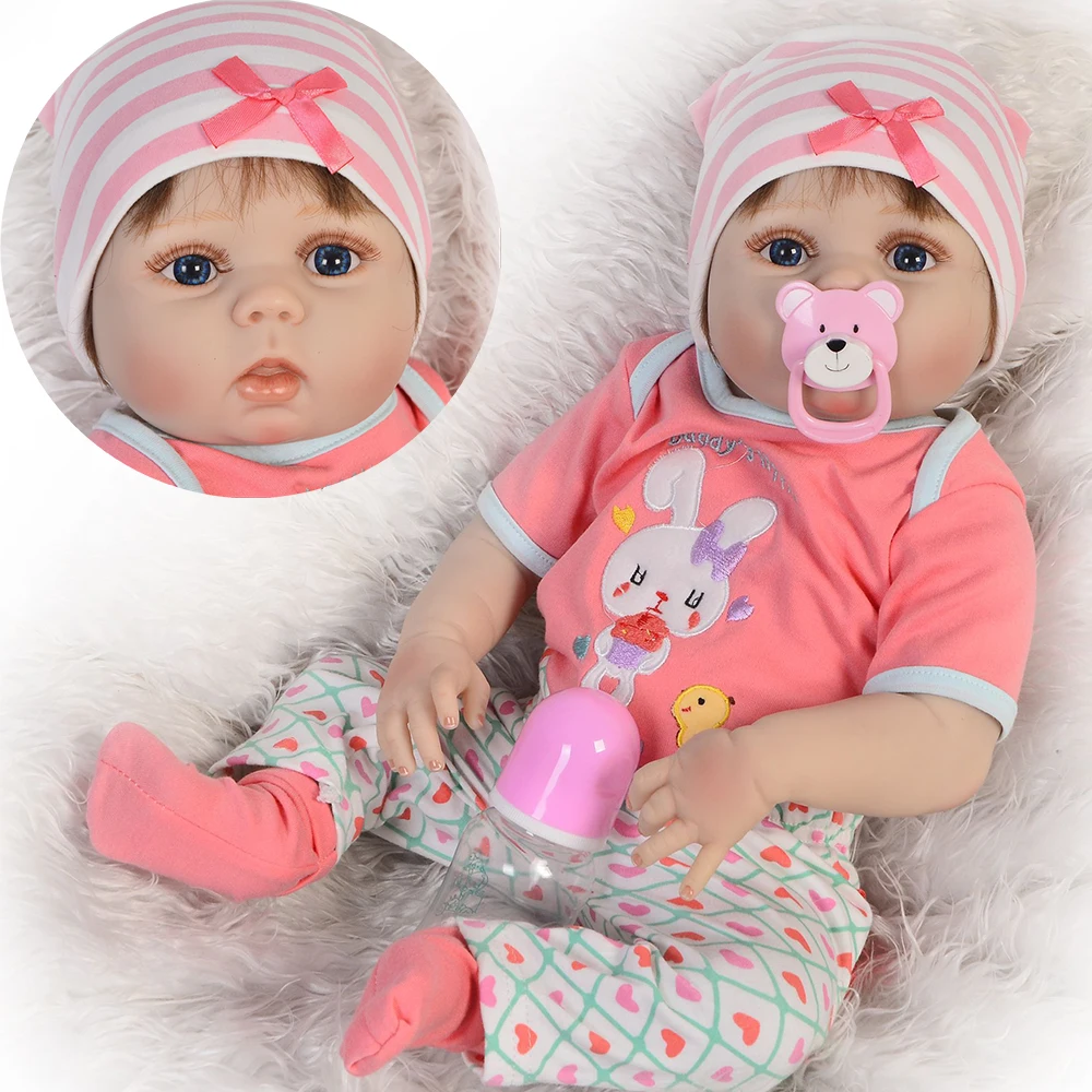 

55cm Full Body Silicone Reborn Girl Baby Doll Toys bebe boneca reborn realista menina bb reborn Child Birthday Christmas gift