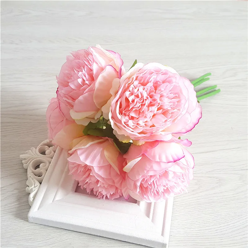 5 шт. искусственные шелковые цветы королевский цветок держащий руки Шелковый