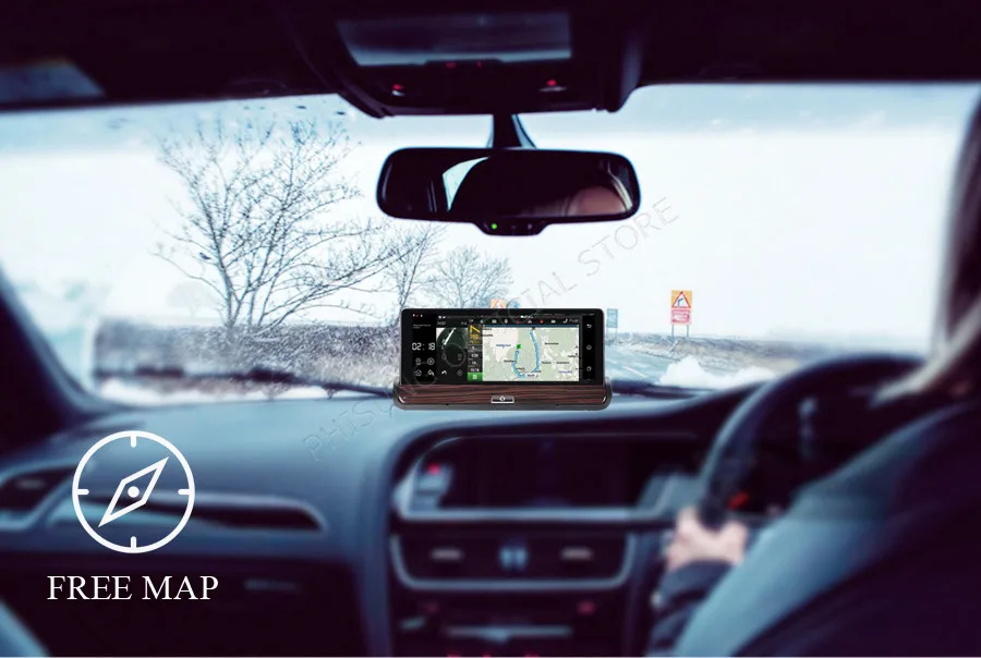 Phisung V50 " сенсорный Android 3g зеркало заднего вида DVR gps wifi Автомобильный видеорегистратор авто тире камера FHD 1080P Двойная Камера rom 16 Гб