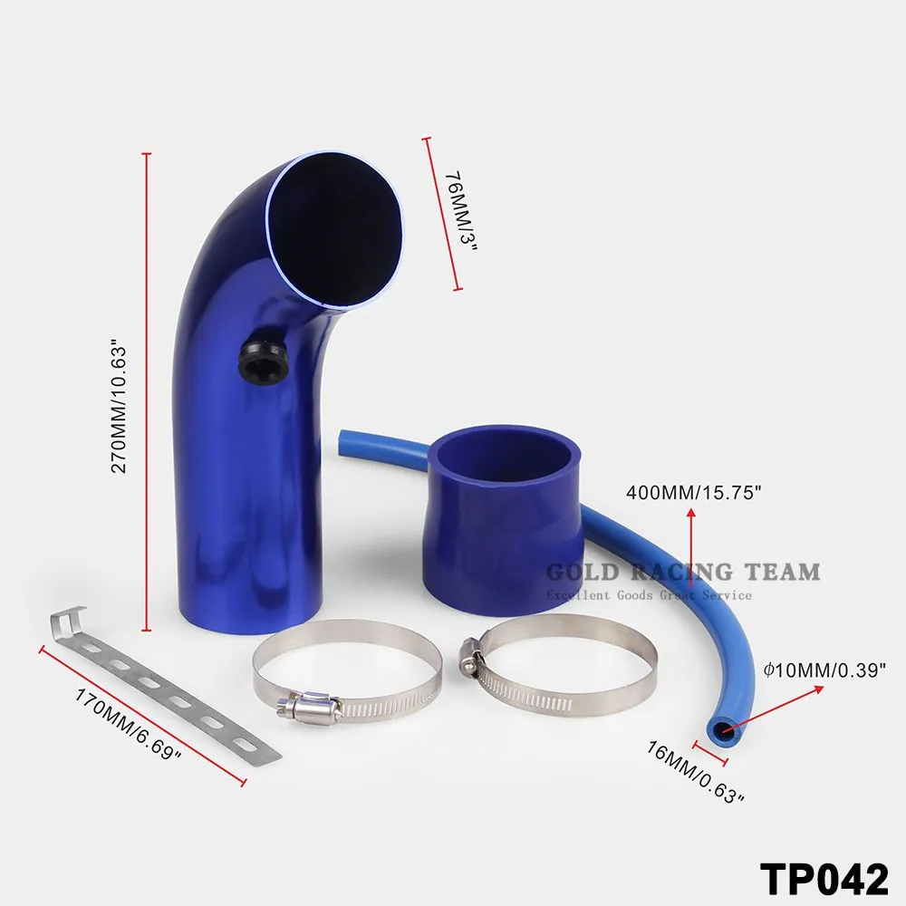 Universal 76mm and 240mm height Cold Air Intake cooling system Filter+3inch/76mm Aluminum car Pipe Pipes Kit | Автомобили и