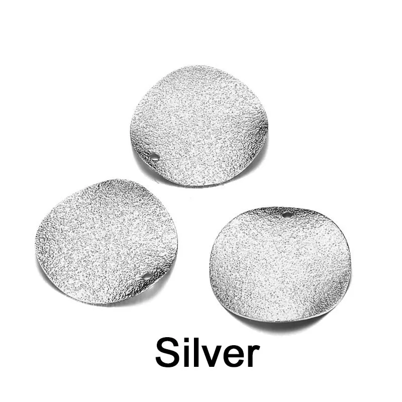 silver color 50 шт./лот, 20 мм, медные Подвески-шармы, неправильная Геометрическая круглая, латунный тон, пустая штамповочная бирка, сделай сам, ювелирное изделие - Окраска металла: silver color