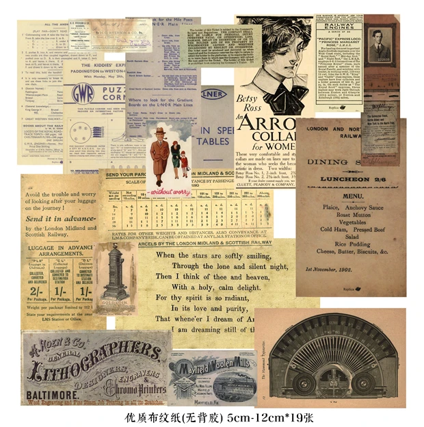 51 фотография винтажные старые постеры C Vellum бумажный пакет для рукоделия