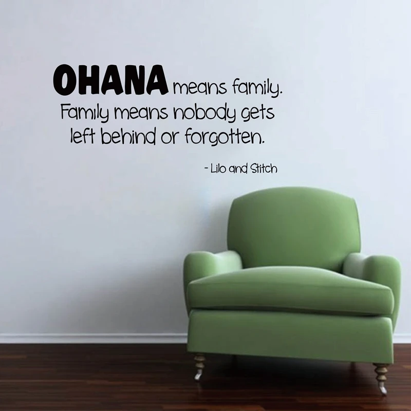 OHANA значит семья Lilo and Stitch movie wall quote kids vinyl stickers sticker m2035|sticker love|sticker photosticker city |