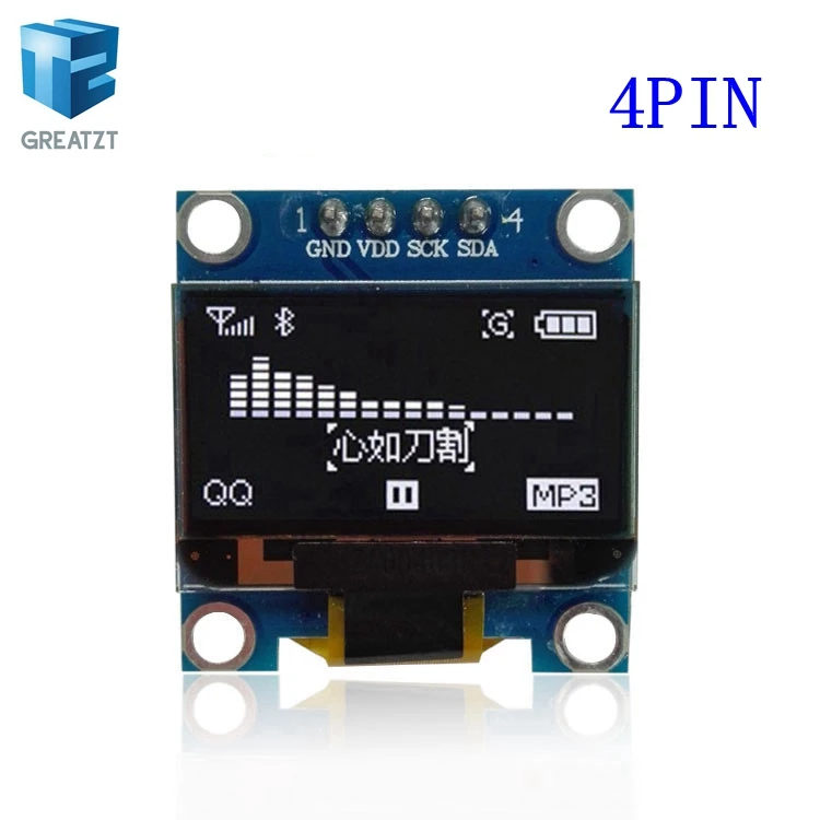 0.96 4PIN White 0,96 дюймов IIC Серийный желтый синий OLED дисплей модуль 128X64 IEC SSD1306 12864 плата с ЖК-экраном GND VCC SCL SDA 0,9" для Arduino - Цвет: 0.96 4PIN White