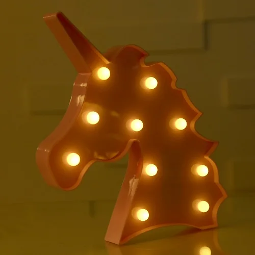 Светодиодная лампа, луна, кактус, облако, Ночной светильник, 3D, Luminaria, единорог, звезда, Ночной светильник, Marquee, буквы, подарок, игрушки, декор для спальни, для детей, для малышей,#35 - Испускаемый цвет: Unicorn Head Pink