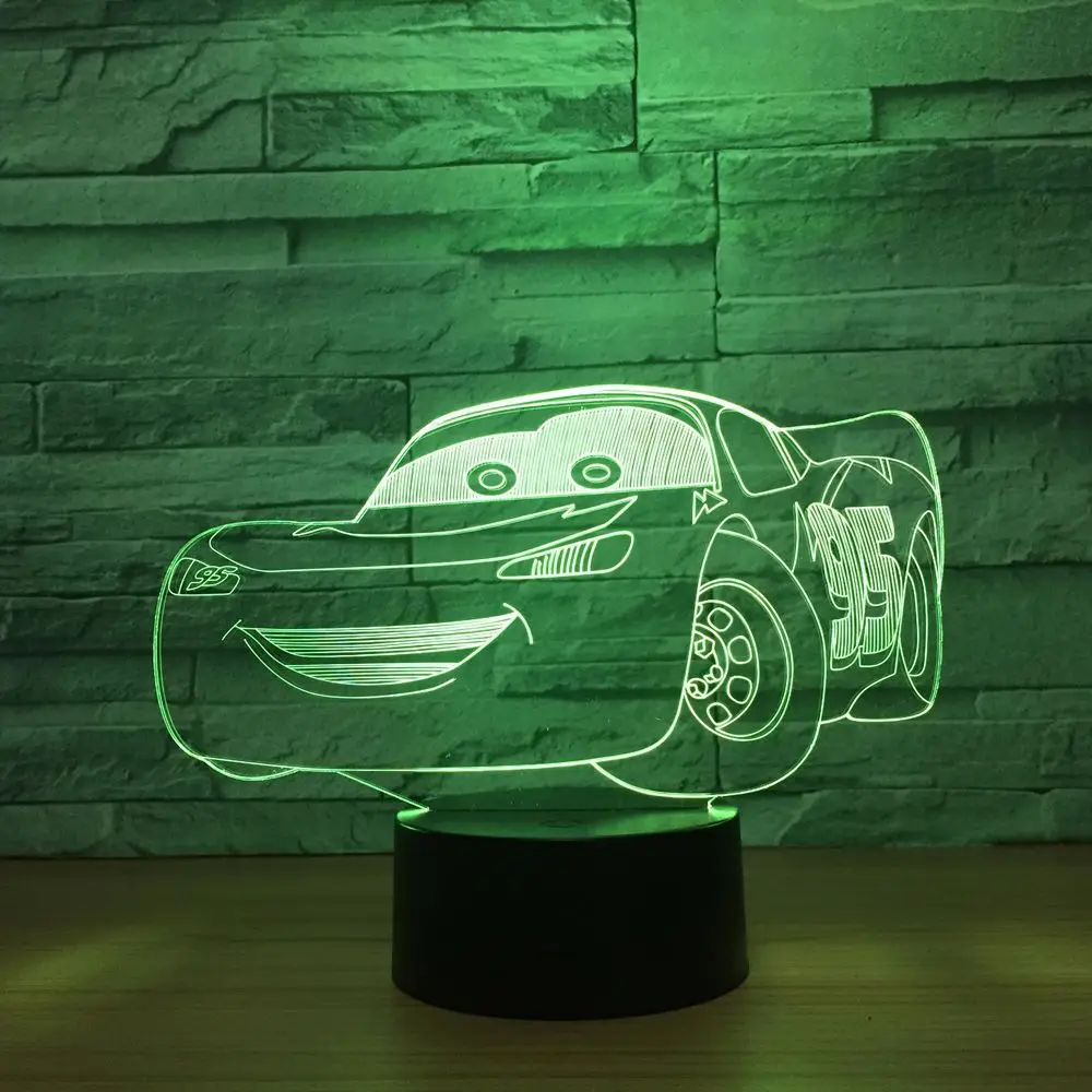 Новый супер автомобильный 3D ночник гоночный автомобиль светодиодная настольная