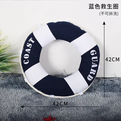 blue life buoy Средиземноморские декоративные подушки, плюшевый валик, подушка для офисного стула, украшение детской комнаты, мягкая плюсовая игрушка - Цвет: blue life buoy