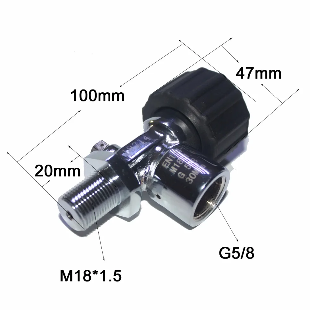 PCP Пейнтбол Дайвинг Din Клапан бак вкл/выкл клапаны мужской G5/8 Женский 30Mpa/4500psi для M18* 1,5 цилиндр высокого давления/CF бак