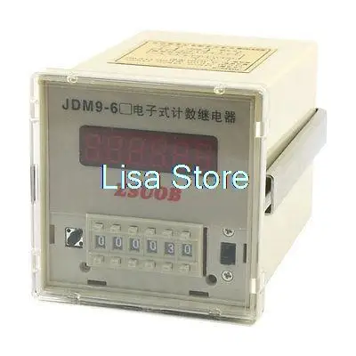 AC 220 В ЖК-дисплей 6 цифр 1-999999 цифровой счетчик реле подсчитывать JDM9-6