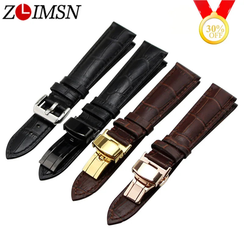 

Ремешок ZLIMSN из натуральной кожи под крокодиловую кожу для наручных часов, браслет с пряжкой из нержавеющей стали, 18 20 мм, 2017