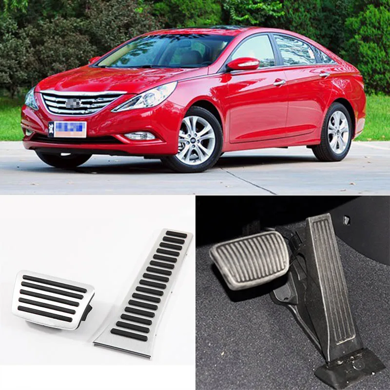 

A Set Aluminium Non Slip Foot Rest Fuel Gas Brake Pedal Cover For Hyundai Series
