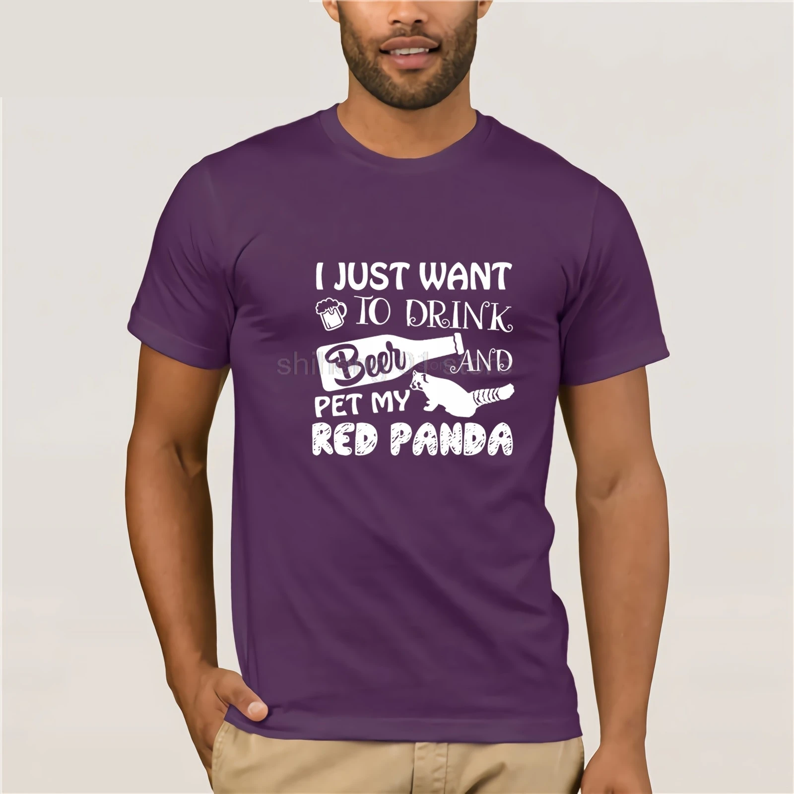 Фитнес Мужская футболка питья пива и питомец мой красная рубашка с расцветкой