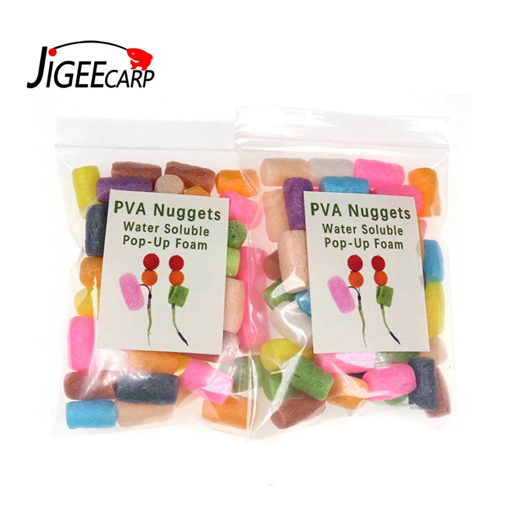 Jigeecarp 50 шт./пакет pva мешок для ловли карпа самородки воде растворять Pop Up пены