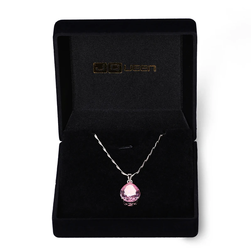Jqueen 13.95ct Овальный капли воды розовый топаз Ожерелья и подвески Подлинная серебро 925 ювелирных изделий Талисманы Обручение Свадебные украшения