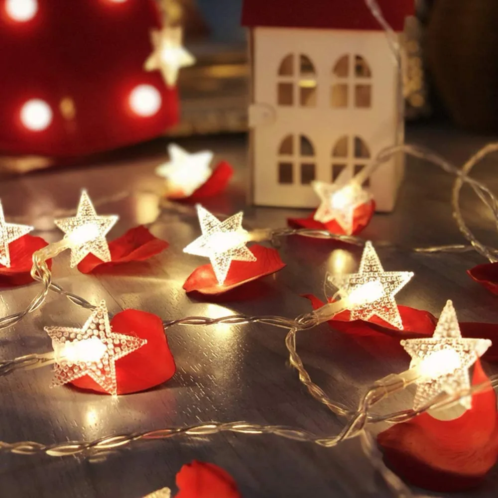 

10M Twinkle Star 100 LEDS 49 FT Star String Lights Plug In Fairy String Lights Extendable For Indoor Outdoor