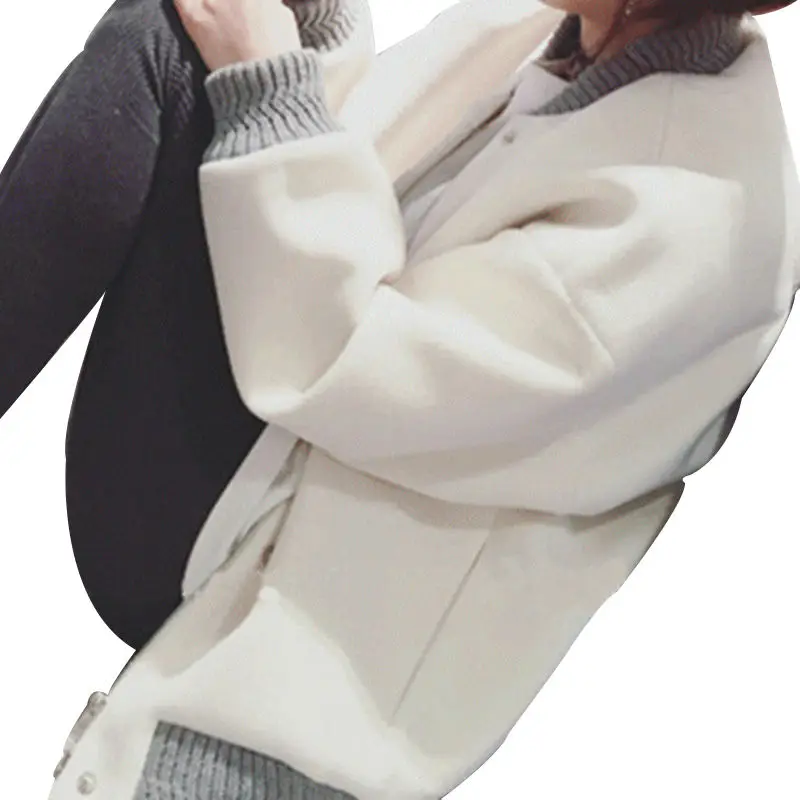 2016 Весна Осень Женская Твердые Куртки С Длинными Рукавами Молния Короткие