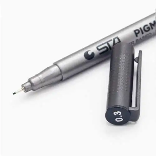 0.3mm-Waterproof STA черная Микрон ручка крючок лайнер эскиз маркеры рисунок водонепроницаемый выцветание доказательство товары для рукоделия манга комический почерк Кисть ручка - Цвет: 0.3mm-Waterproof