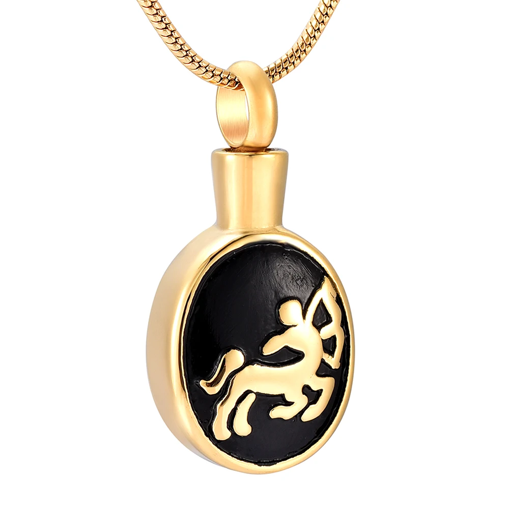 IJD9909 человеческого пепла держатель овальной формы с гравировкой логотипа на