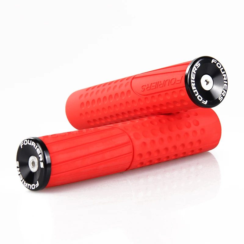

Fouriers Bicycle Handlebar Grips Silicone Rubber Foam+With full CNC alloy locked ring AM DH XC Bicycle Handlebar Grips