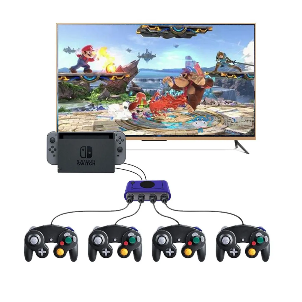 Для Nintendo Switch/wii U/PC 3in1 4 Порты и разъёмы USB для gamecub NGC контроллер адаптер без каких-либо задержек до 8 для контроллеры для GameCube