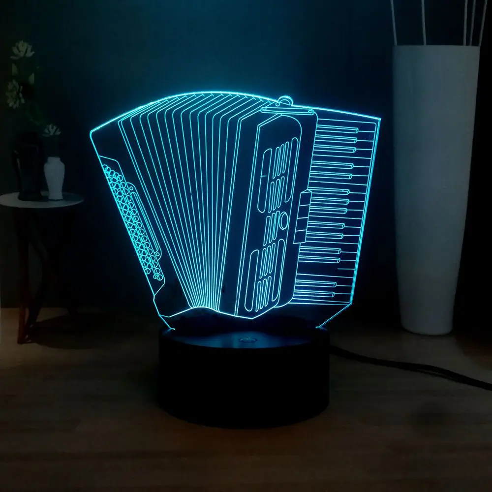 Новинка аккордеон светодиодный ночник USB переключатель сенсорный Многоцветный 3D настольная лампа Удаленная детская игрушка подарок на день рождения для девочек