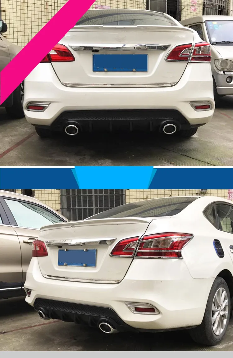 Для Nissan Sentra 2013- задний спойлер задний бампер диффузор защитные бамперы для после заднего спойла украшения автомобиля аксессуары