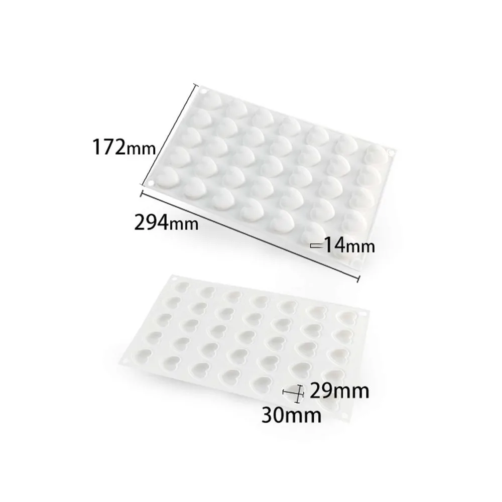 35-Cavity Heart Shape Silicone Mold Baking Tools for Mousse Cake Chocolate Truffle Pudding Desserts Decorating | Дом и сад