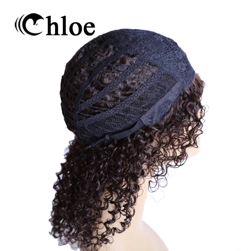 Chloe 100% человеческие волосы парики бразильские Remy Вьющиеся Волнистые кружевные