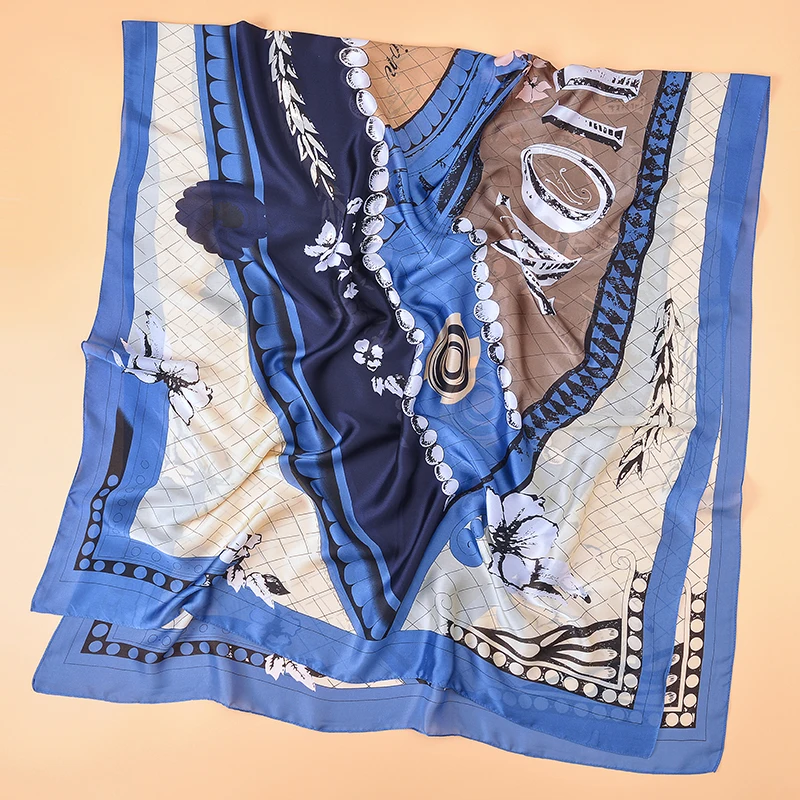 2018 дизайнерские бусы шарфы женский шелковый шарф с принтом для леди клетчатые