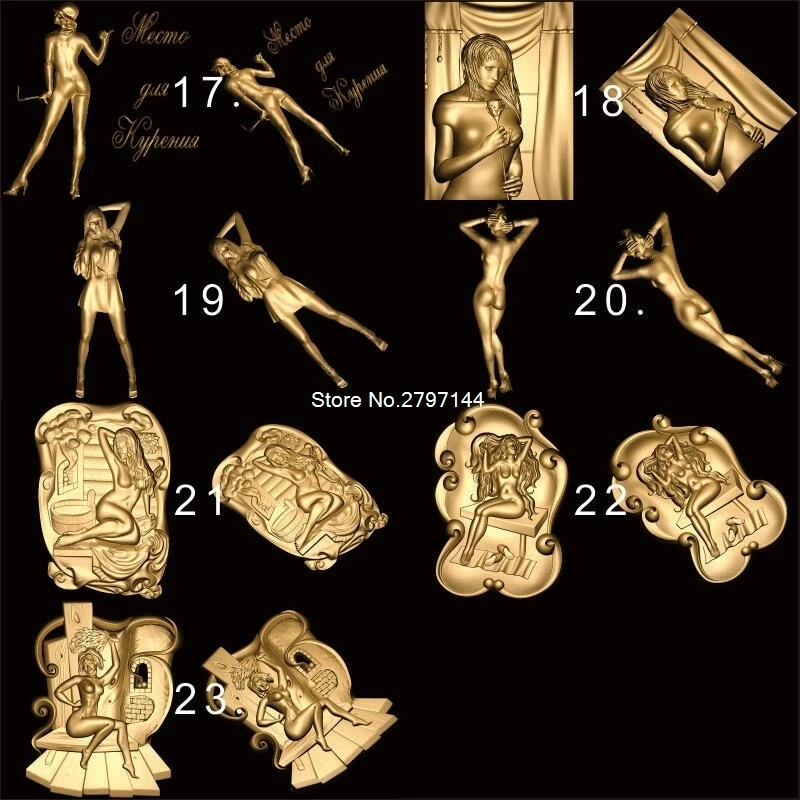 23 шт. дверь в ванную комнату сексуальная женщина 3D STL модель для резной фигуры cnc машина распятие модель для ЧПУ маршрутизатор гравер ArtCam