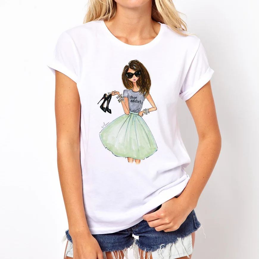 Большие размеры s xl для женщин 2019 Лето VOGUE Camisetas Verano Mujer Футболка Harajuku Женская