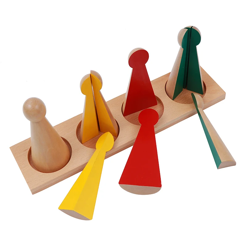Детские игрушки Монтессори большие дробные скольжения с подставкой Деревянные